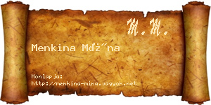 Menkina Mína névjegykártya